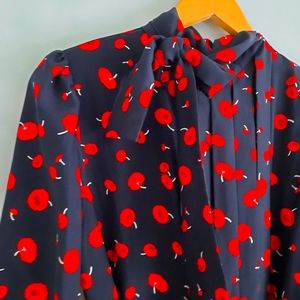 Vintage Navy & Red Floral Dress
